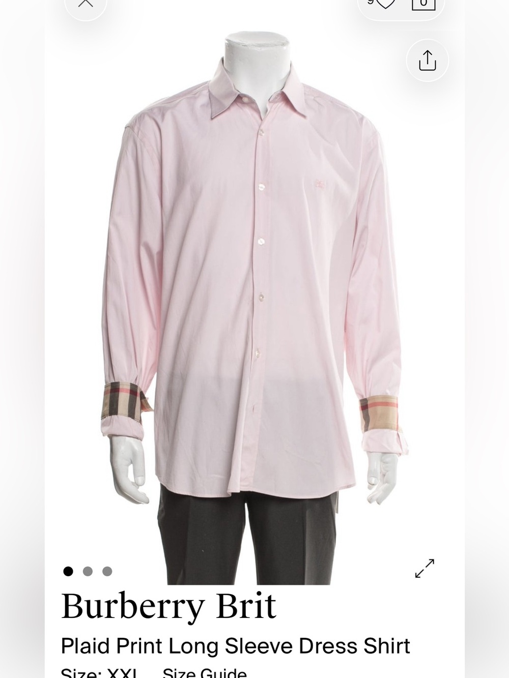 Burberry Brit Pale Pink Long-Sleeve Button-Down Dress Shirt